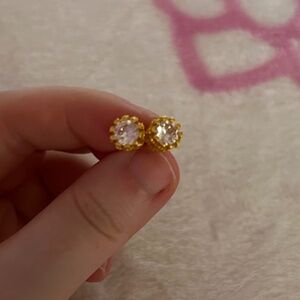Princess crown diamond earrings